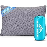 1 MIDDLE ONE Travel Pillow for Sleeping Camping, Memory Foam Small Pillow with Breathable Cover for Backpacking, Airplane, Car (17.5 x 12 Inch)