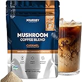 Mushroom Coffee with Collagen - Caramel Blend – Adaptogenic Instant Coffee for Energy, Focus, & Mental Clarity – Enhanced with Lion’s Mane, Chaga, Cordyceps & L-Theanine (30 Servings)