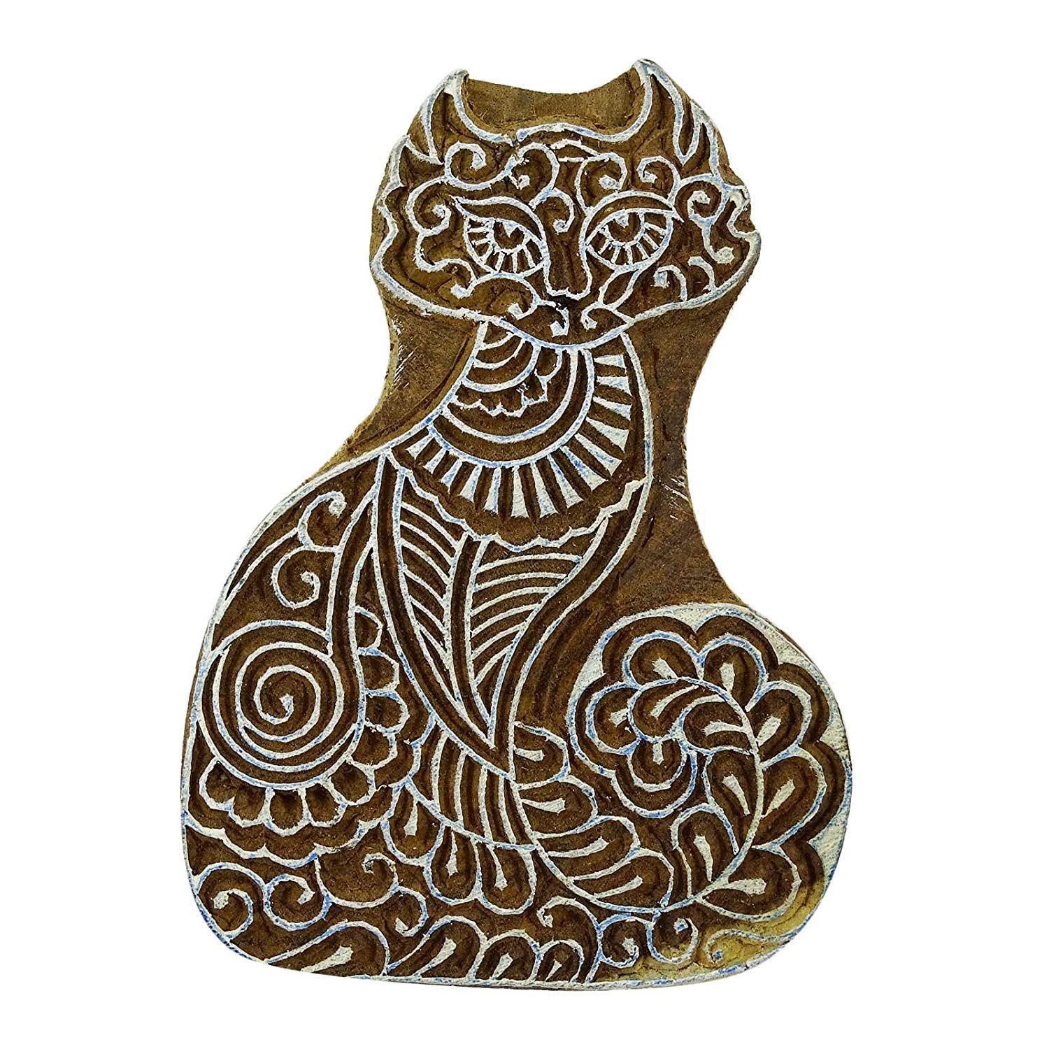Knitwit Decorative Blocks Handcarved Scrapbook Stamp Brown Wooden Textile Stamps