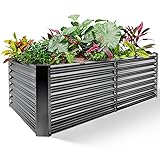 Land Guard 8×4×2 ft Galvanized Raised Garden Bed