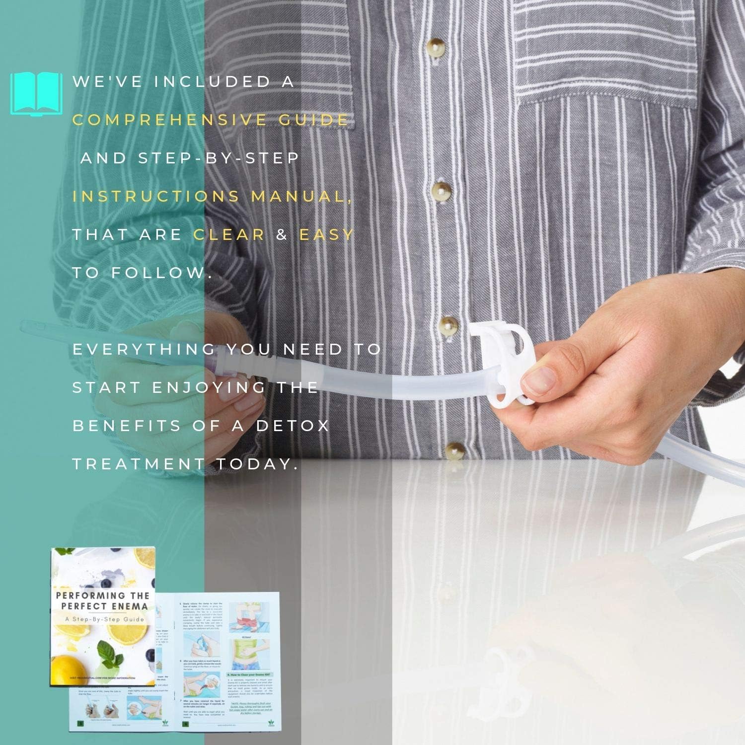 Medisential Enema Kit - Suitable for Coffee, Water and Gerson Therapy - Stainless Steel Bucket - Large for Home Use - Relaxing and Comfortable to Use - with Full Instructions Manual & Enema Bulb: Health & Personal Care