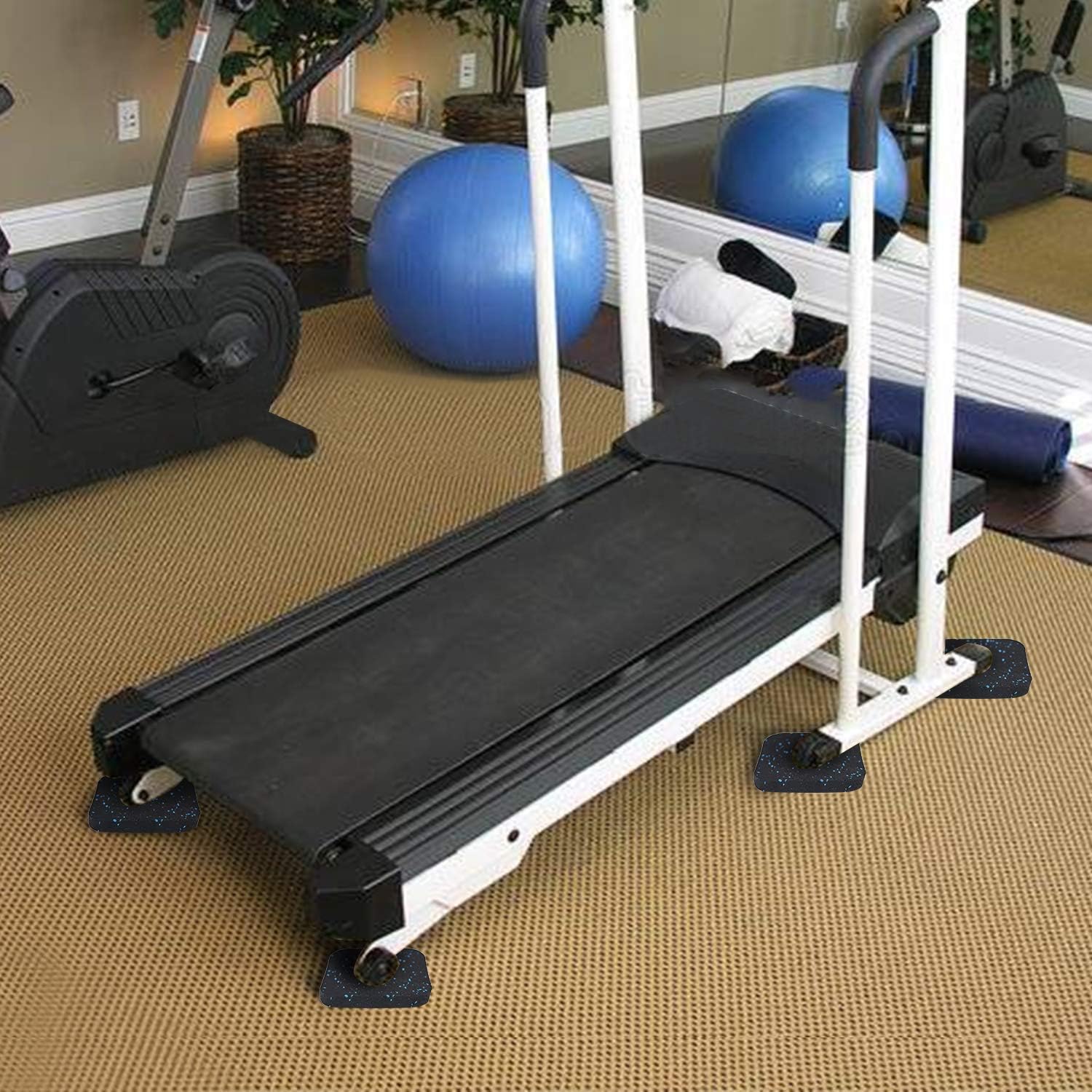 Best brose Treadmill Mat Exercise Equipment Mat for Carpet and Floor Protection- High-Density Rubber Noise Reduction Sound Isolation Cushion Pad (3.94 X 3.94 X 0.5 inch) (8PCS) : Sports & Outdoors
