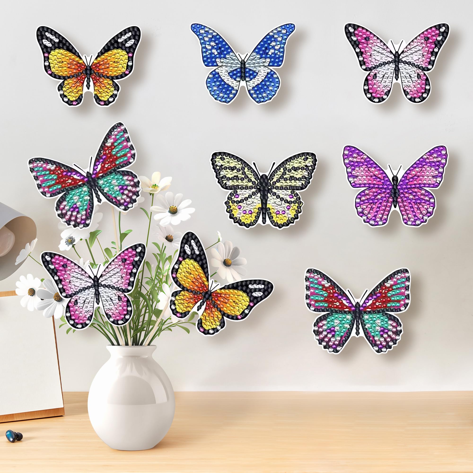 Iridsmole Arts and Crafts for Kids Age 6 7 8 9 10, Diamond Painting Art for Kids, Gifts for 8 9 10 Year Old Girls, DIY 3D Butterfly Canvas Creative Birthday Presents Toy for 5-12 Girl Home Decorate