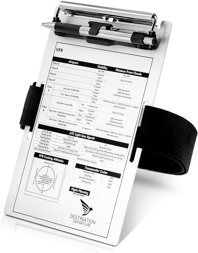Destination Departure Pilot Kneeboard Aluminum Pilot