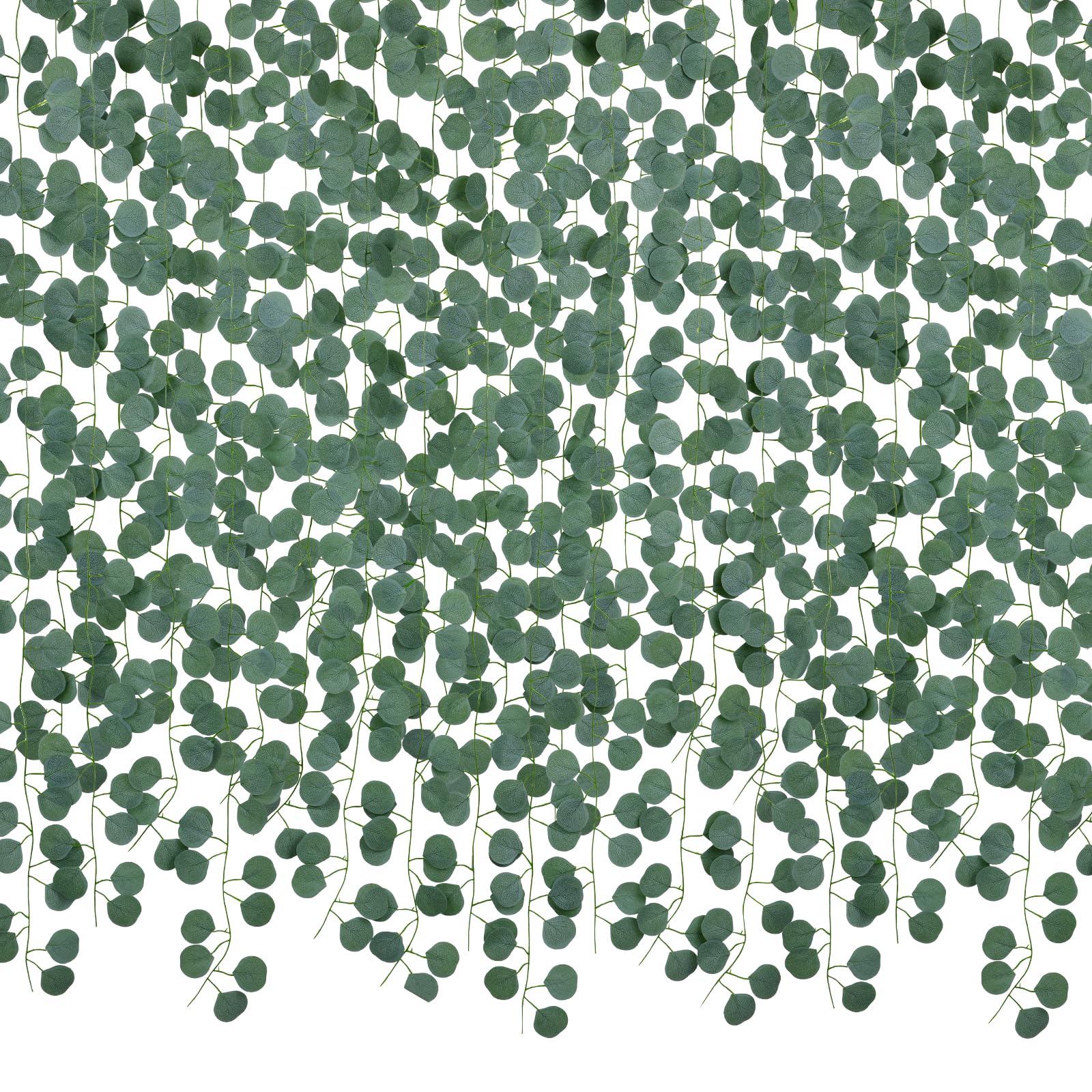 Photo 1 of DearHouse 86 Feet 12 Strands Artificial Eucalyptus Leaf Plants Vine Hanging Eucalyptus Garland for Home Kitchen Office Wedding Wall Decor