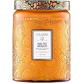 Voluspa Baltic Amber Candle, 18 oz, Coconut Wax Blend, Scented Candles for Home, 100 Hour Burn Time, Candle Jar