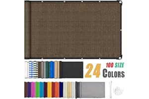 ZHhan Balcony Privacy Screen Wind and UV Protection Balcony Screening for Deck, Backyard, Patio, Balcony, Includes Cable Ties 8 Days Delivered 9 Colors 48 Sizes(35.4"x236.2",Brown)