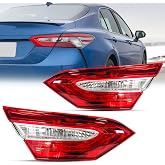 Inner Taillights For 2018-2020 Toyota Camry Back up Lamps Left+Right Pair | Pair Replacement L LE SE OE Style Brake/Stop Turn Signal lights Assembly,Driver and Passenger Housing Clear/Red lens(LH&amp;RH)