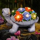 Eletorot Garden Solar Turtle with LED Lights Plant Ornament view 1