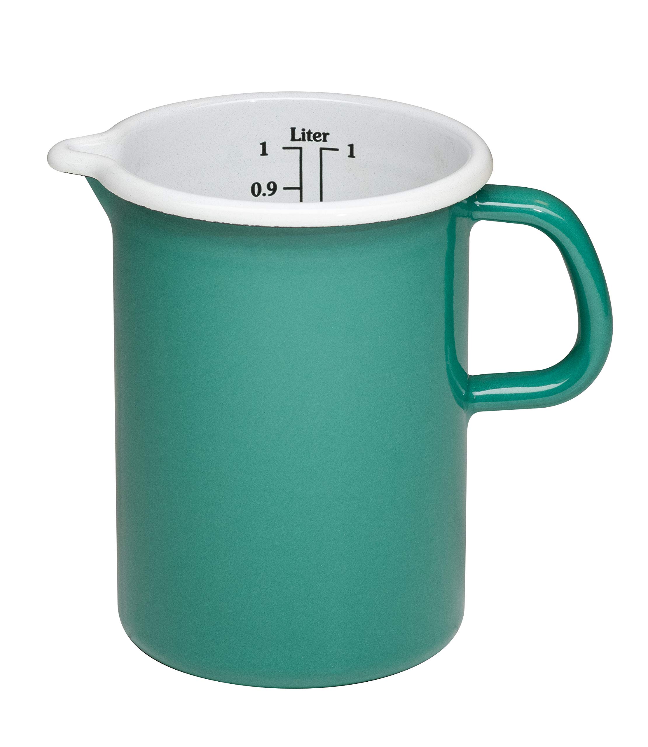 Riess, 0338-111, Kitchen Dimensions 1 L, Special Edition Nature Green Dark, Enamel, Green, 0.431 kg, 1 Litre, 16.3 x 11.3 x 14.8 cm, Induction