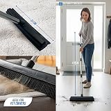 TDBS Rubber Bristle Broom with Long Collapsible Handle Indoor Floor Car Carpet view 7