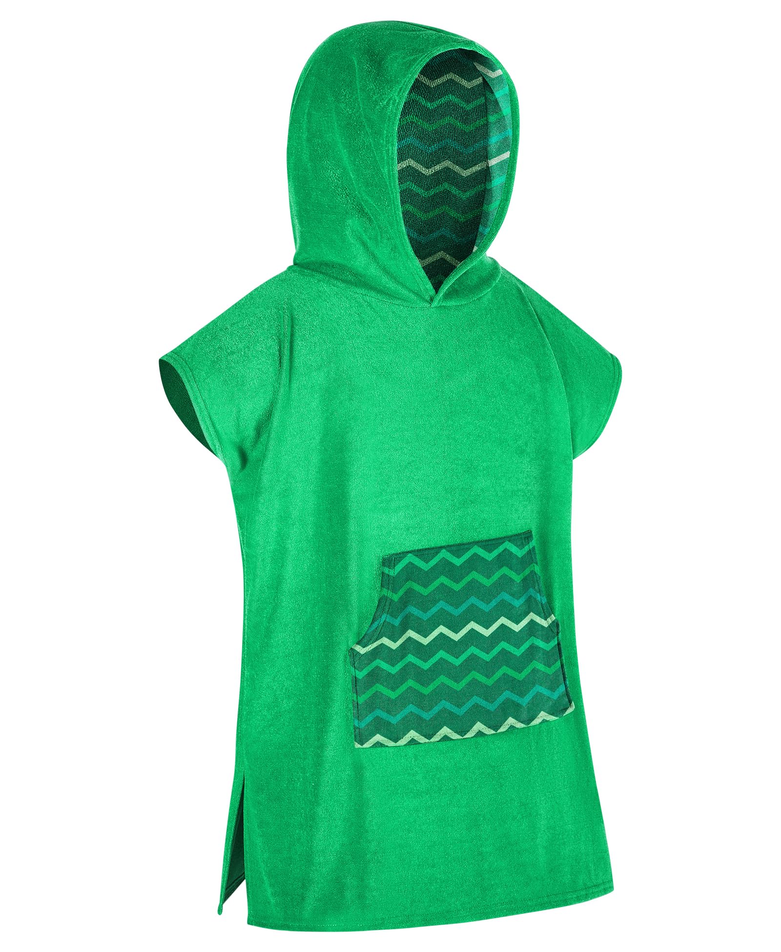 Photo 1 of MissShorthair Towel Poncho for Kids, Hooded Beach Towel for Girl&Boy, Surf Poncho Swim Changing Robe Microfiber Bath Towel 3-6 Years Green