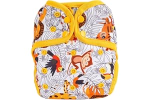 OsoCozy One Size Cloth Diaper Covers - Adjustable Snap Fit & Double Leg Gussets for Baby Boys & Girls from 8-35 Pounds. Use with Prefold, Flat or Fitted Cloth Diapers or Snap-in Inserts.
