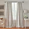 Elrene Home Fashions Brighton Windowpane Plaid Blackout Window Curtain, Living Room and Bedroom Drape with Rod Pocket Tabs, 52" x 84", Black, 1 Panel