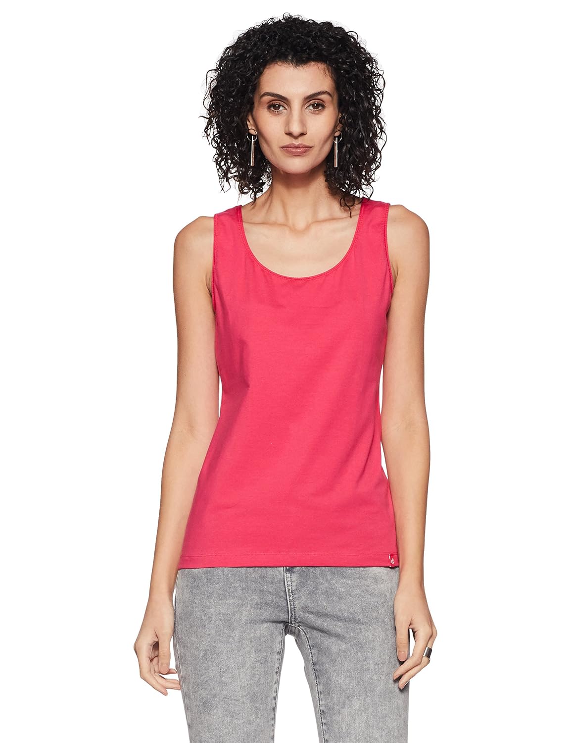 jockey women's cotton tank top (1335-0110-ruby_red_medium)