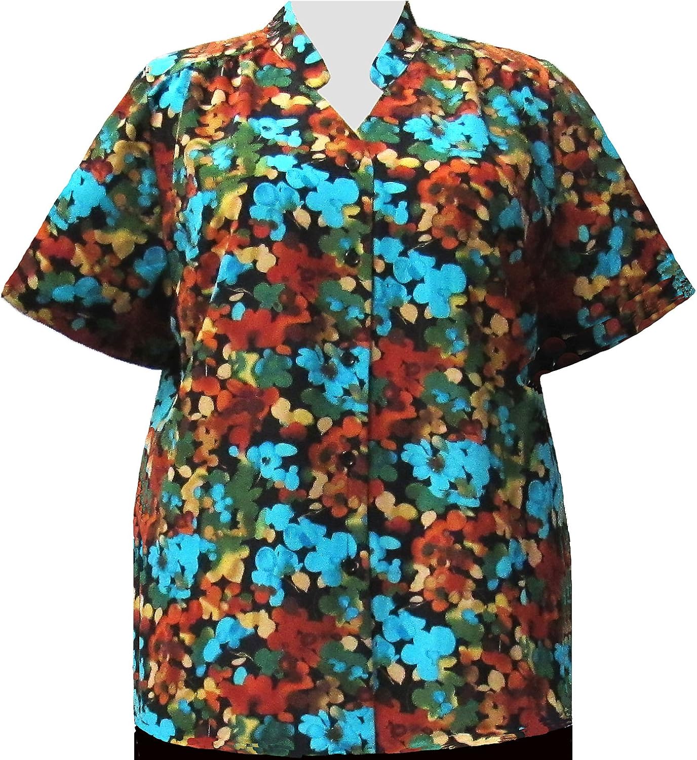 plus size mandarin collar blouse