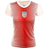 Icon Sports Official Licensed U.S. Soccer Women's Performance USWNT Gameday Shirt, Fitted Short Sleeve Shirt | Red Small