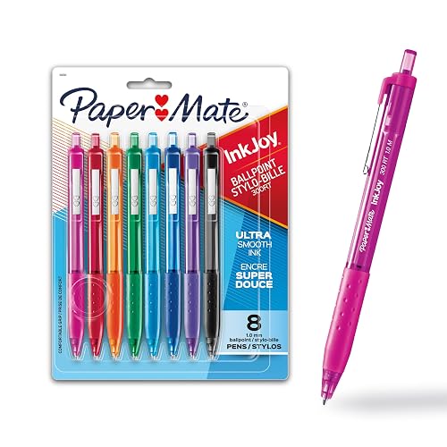 Paper Mate InkJoy 300RT Retractable Ballpoint Pens, Medium Point (1.0mm), Assorted, 8 Count