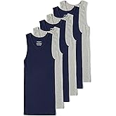 Comfneat Men's 6-Pack A-Shirts Tight Fit Tank Tops Cotton Spandex Undershirts