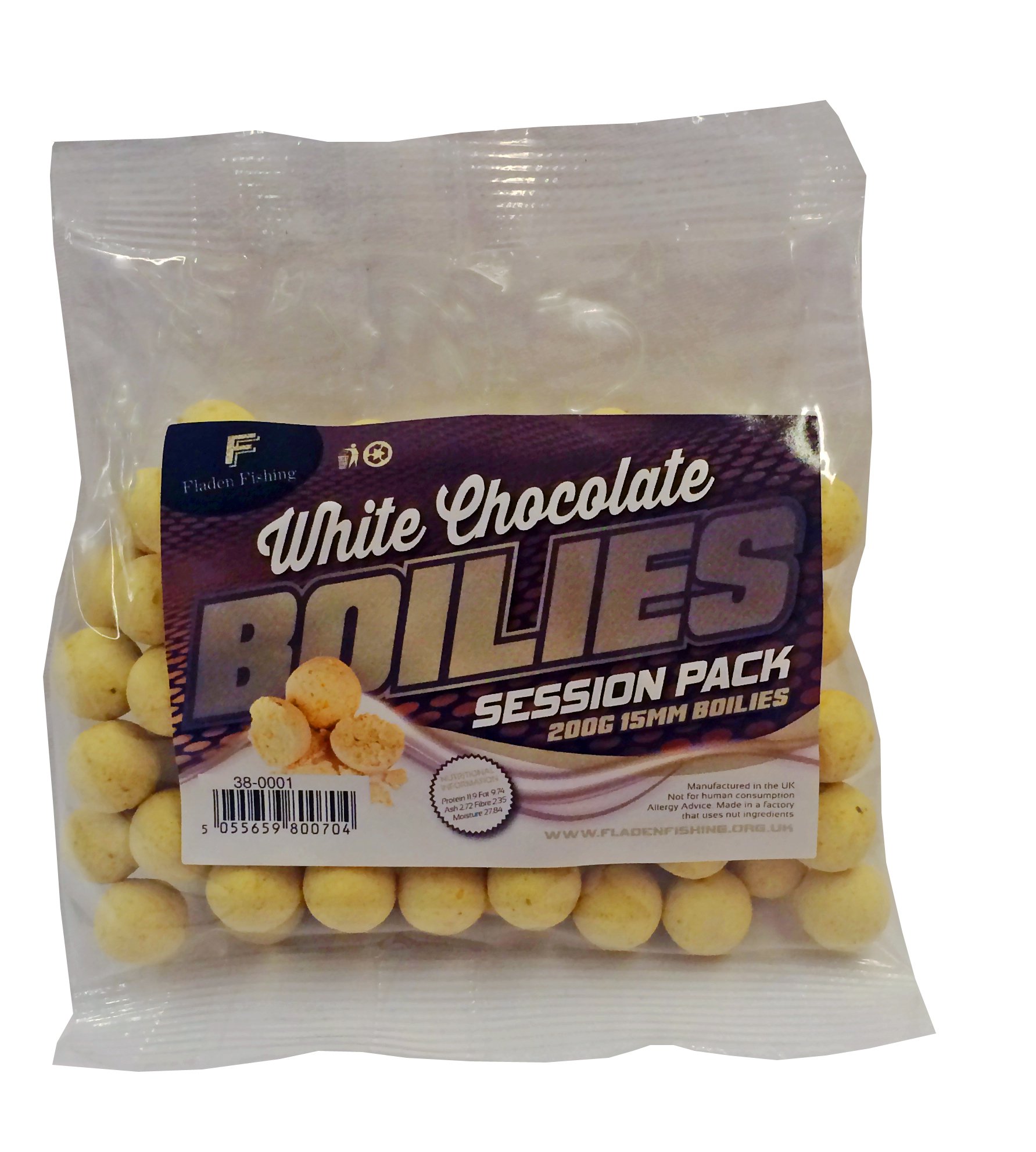 Session Pack 15 mm White Chocolate Boilies - Beige, 200 g