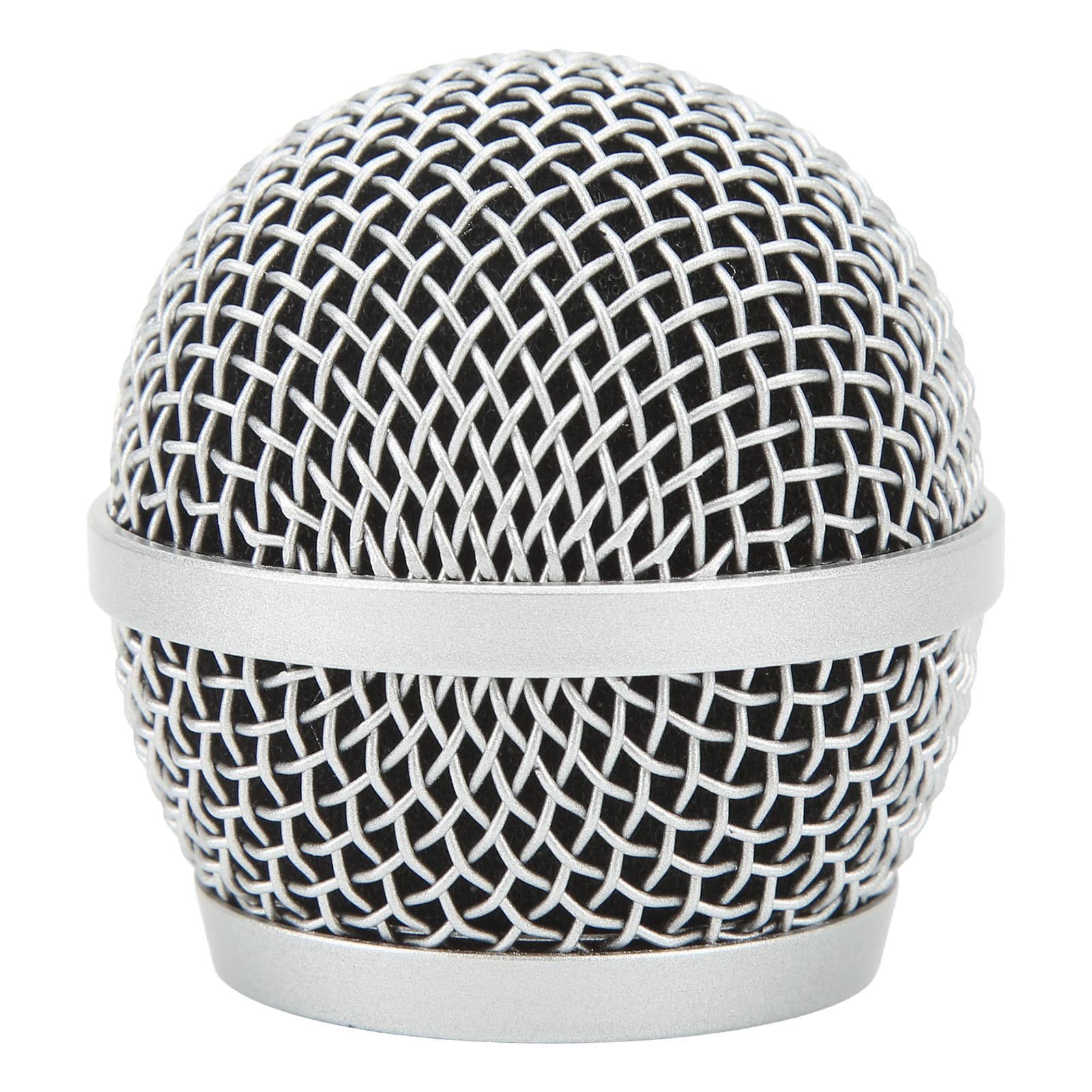 Replacement Ball Head Mesh Microphone Grille for PG48 PG58 PGX2 BLX288 PG24 Mic, Stainless Steel Microphone Head Replace Built in Foam Filter