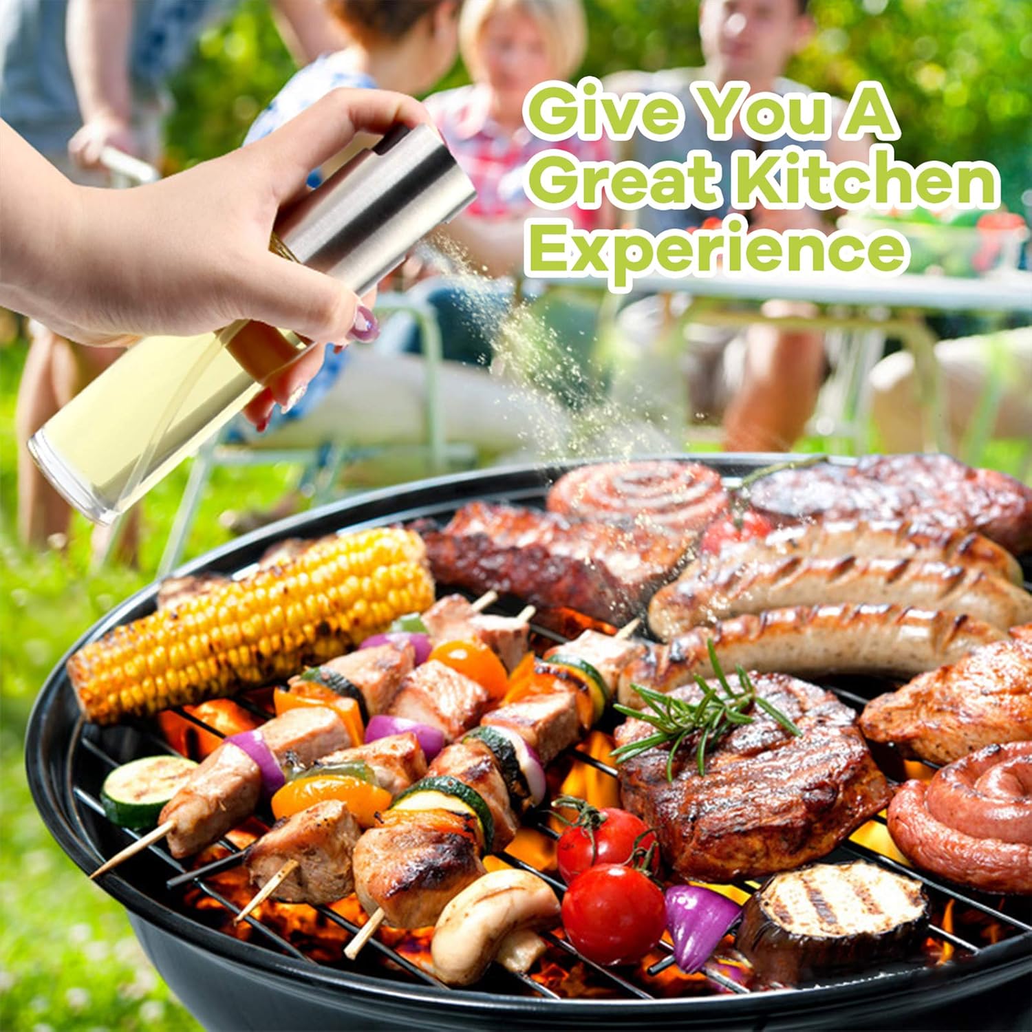 Famiry Oil Sprayer for Cooking, 2pack Oil sprayer Mister for Cook Refillable Oil and Vinegar Dispenser Glass Bottle with Measurements for BBQ Baking Roasting Frying Oil Control Diet 100ml: Kitchen & Dining