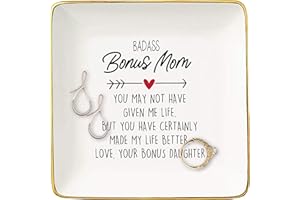 TOPTHINK Mother's Day Gift for Bonus Mom Mother-in-Law Step Mother from Son or Daughter -Birthday Christmas Gift for Unbiological Mom - You May Not Have Given Me Life-Jewelry Holder Ring Dish Trinket Tray