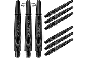 Harrows Darts 3 x Sets of Carbon 360 Dart Stems - 9 Dart Shafts in Total - Medium, Midi & Short (Black, Midi)