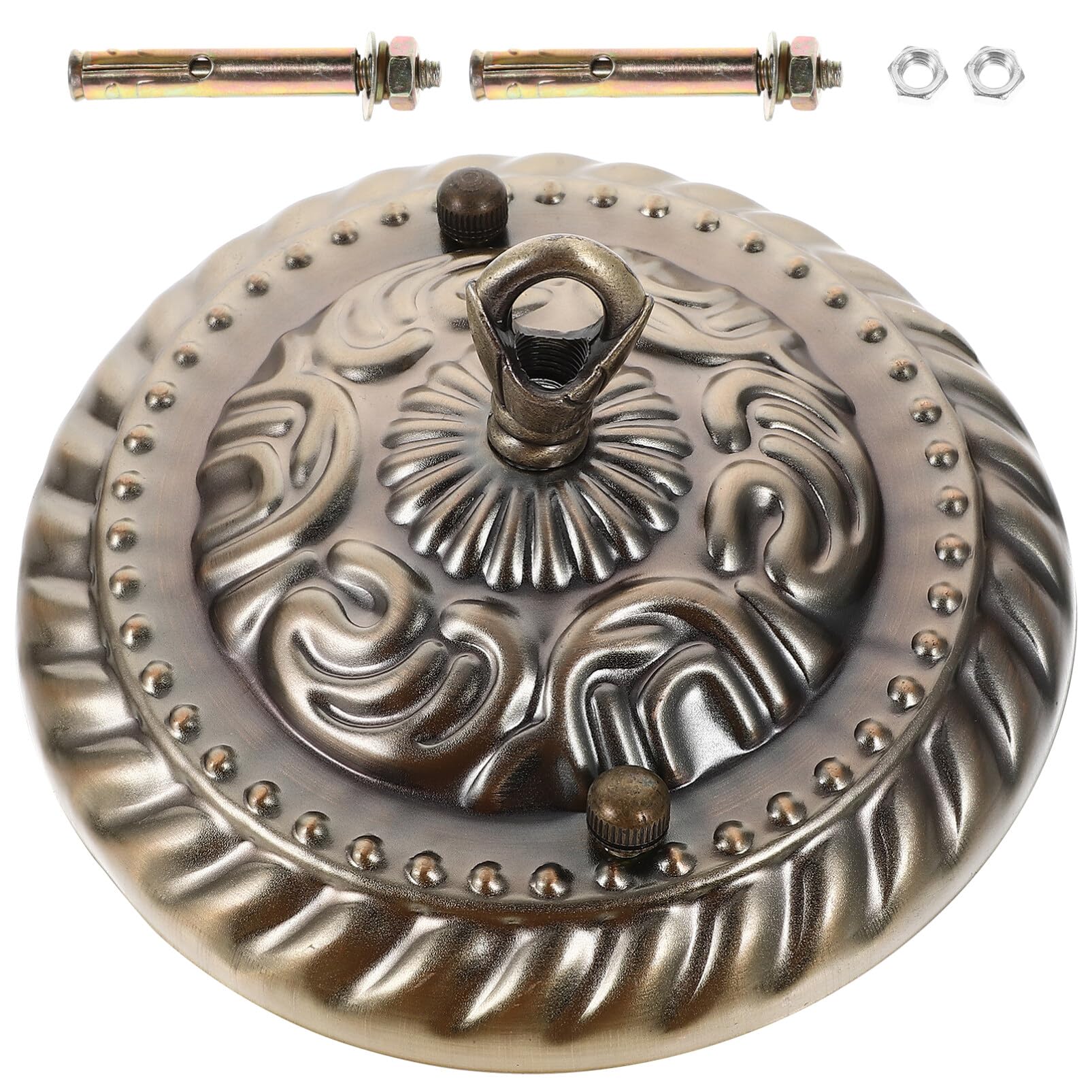 Photo 1 of Homoyoyo Hitch Kit Light Canopy Kit Vintage Chandelier Ceiling Plate with Hook Retro Pendant Light Canopy with All Mounting Hardware for Pendant or Chandelier Satin Brass 5.89X5.89X2.36In