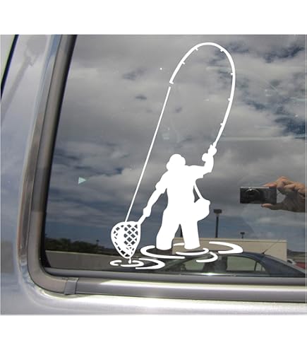 Fishing Decals Rodfather Fishing Funny Decal Sticker - Vinyl Car Window/Bumper Sticker, Customizable Color, UK Made Sasquatch Stickers - Foto 2