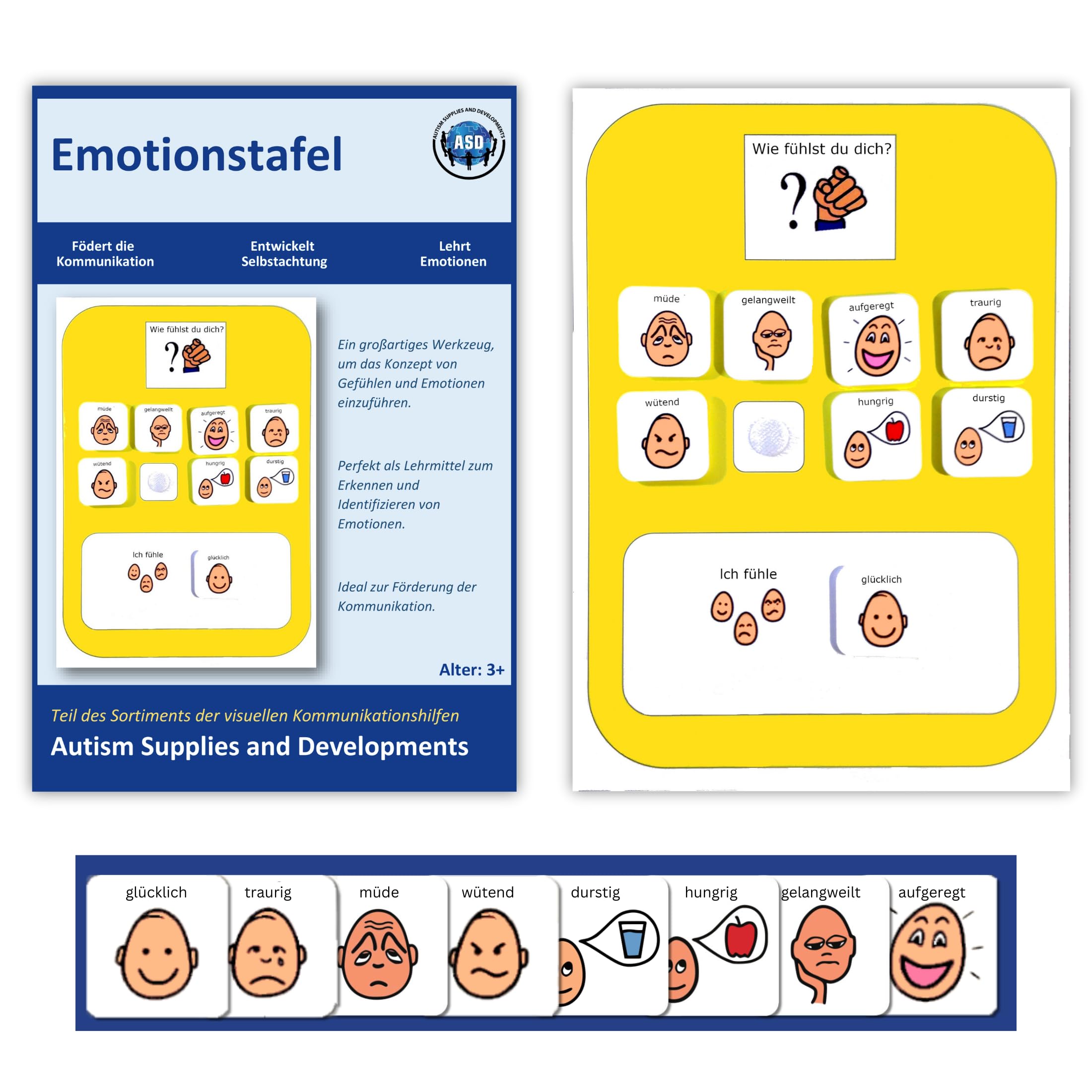 Plastic Visual Emotion Board (German)