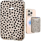 Shorogyt Compatible with Magsafe Wallet Magnetic Card Holder - Black Point Phone Wallets for Women Teen Girls Cute for iPhone 17/16/15/14/13/12 Series Slim for Apple Mag RFID Magnet Fit 3 Cards