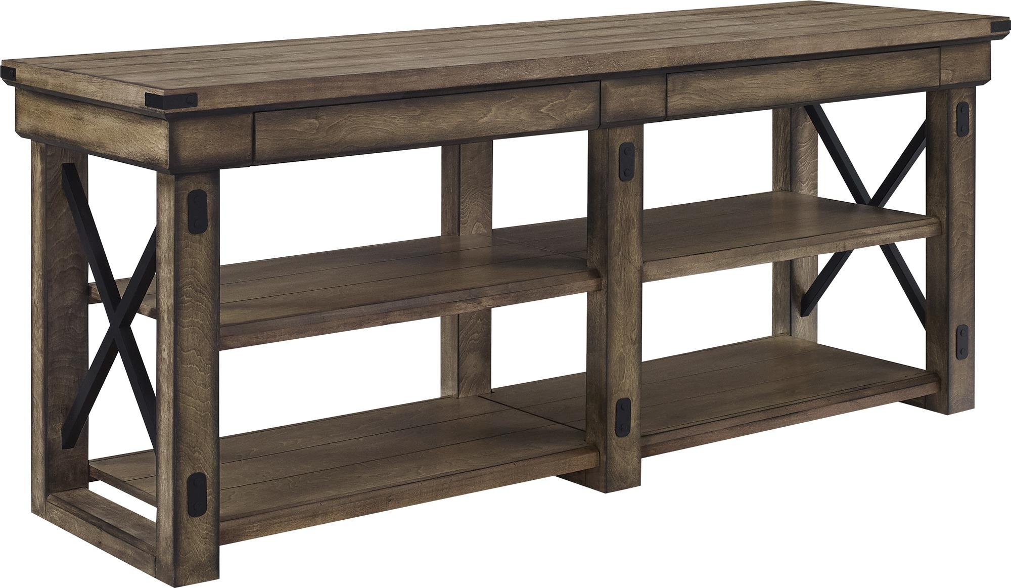 Ameriwood Home Wildwood Wood Veneer TV Stand for TVs up to 65", Rustic Grey