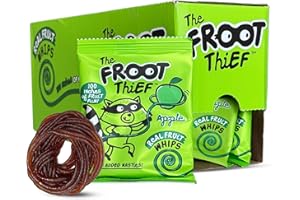 The FROOT Thief Real Fruit Snack Whips, Apple, Nut Free, Perfect for School Lunches and Back to School Snacks, Individual Bags Kids Snacks, 24 Pack