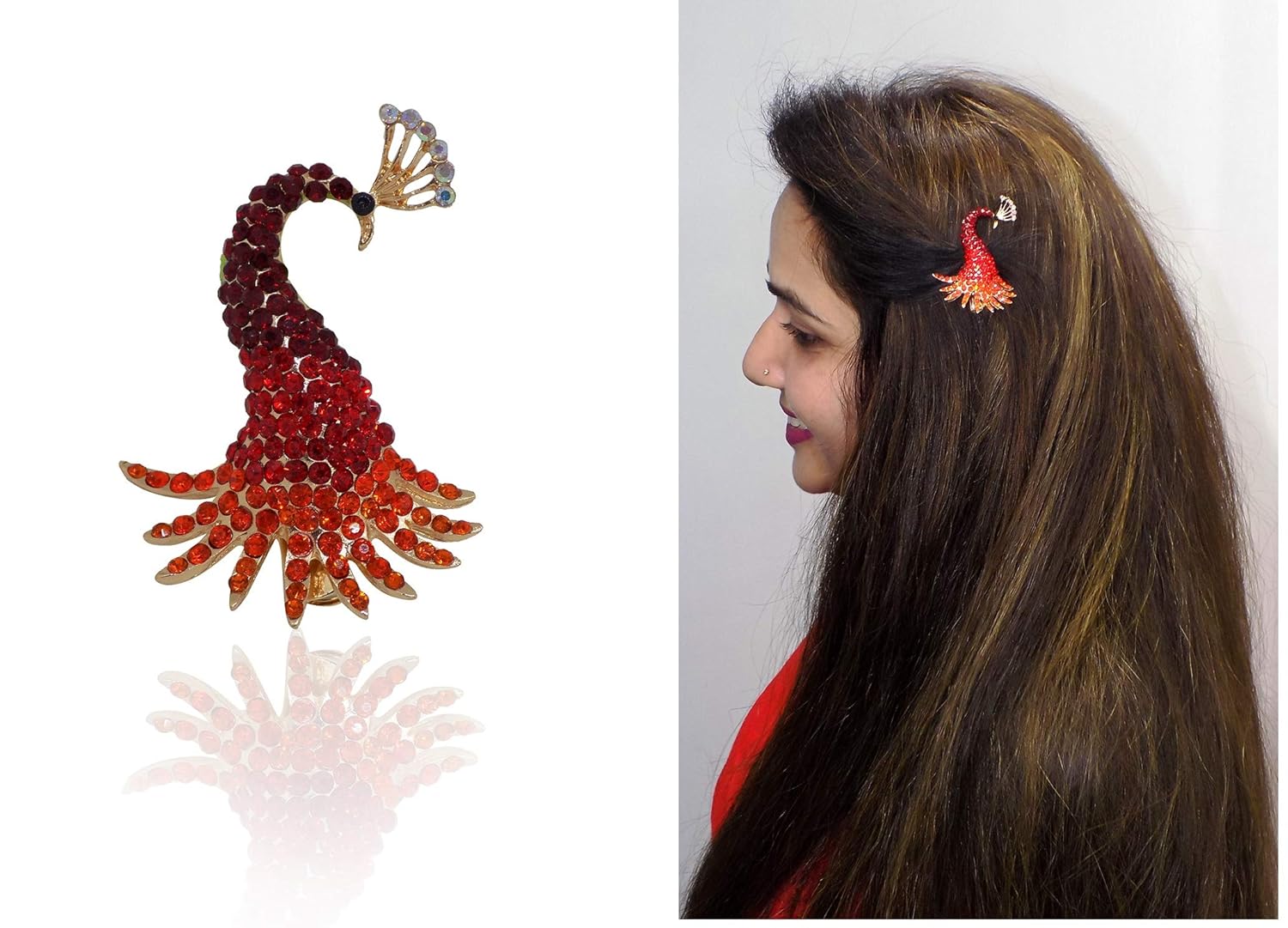 Buy Leysin Beautiful New Style Peacock Fancy Hair Clips For Girls