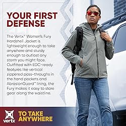 Vertx Fury Hardshell Womens Lightweight Zipped Rain