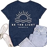 SUWATOIN Womens Faith Shirts Christian Cross T-Shirts Bible Verse Blessed Letter Printed Tees Inspirational Tops