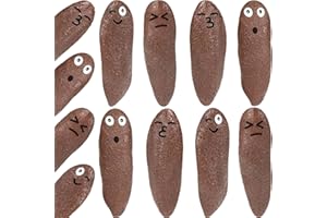 JISHI Poop Slingshot 12pcs Fake Poop Toys for Kids Stocking Stuffers, Funny Gag Gifts Bulk Party Favors Game Prizes, Sticky Poo Emotion Fidget Toys for Kids Age 3-5-7 4-8-12 Year Old Boys Girls Teens Adults