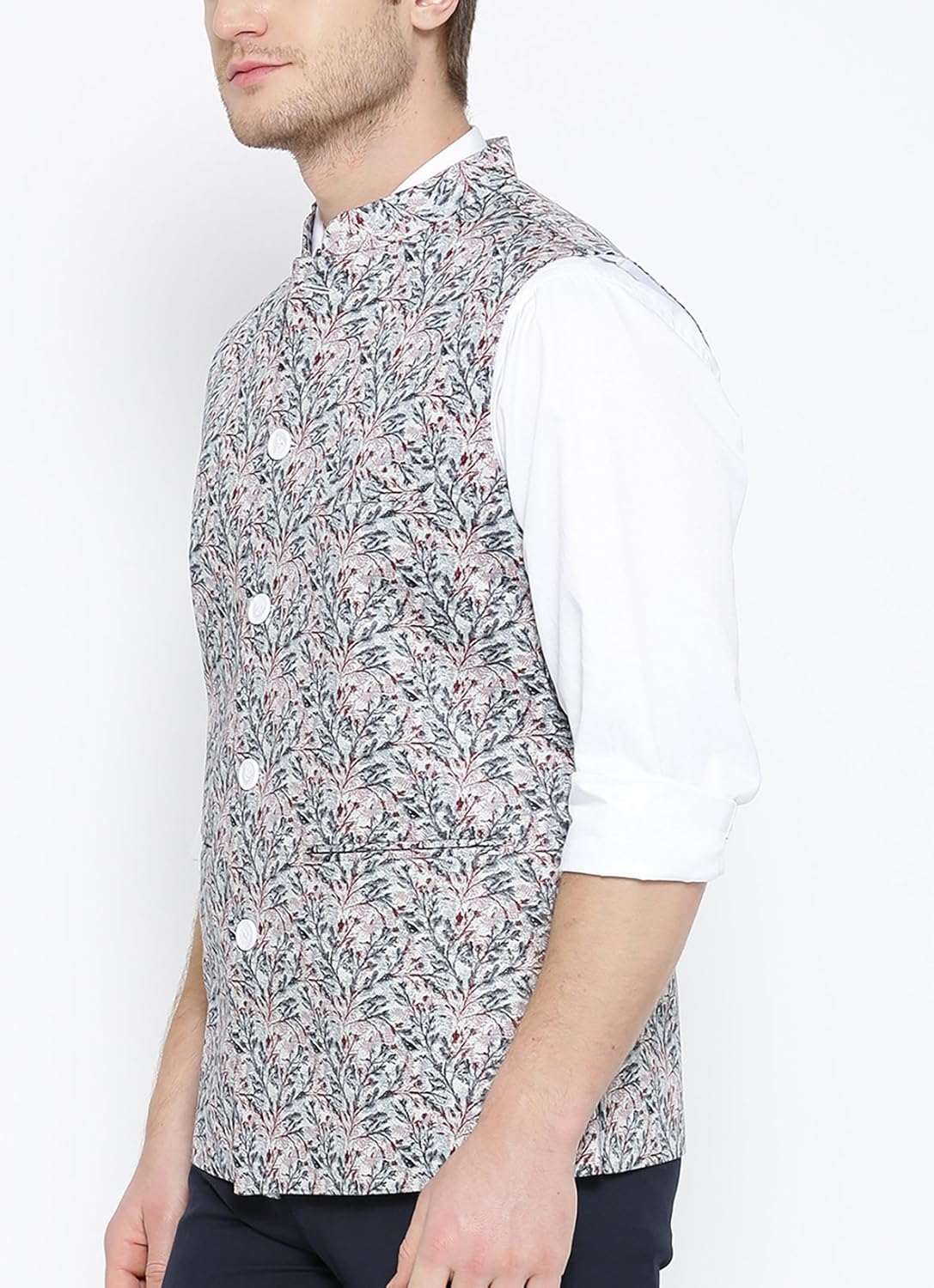 shaftesbury london men's cotton nehru jacket