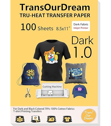 Feuille de transfert textile/feuille à repasser 'Dark/Tissus foncés' - pour imprimante jet d'encre, 10 feuilles (blanc) acheter en ligne