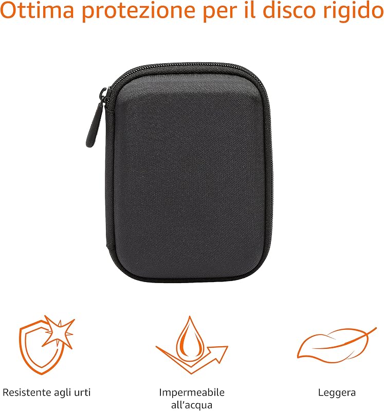 Custodia per Hard Drive esterno, 14.73 x 3.05 x 10.67 cm, Nero