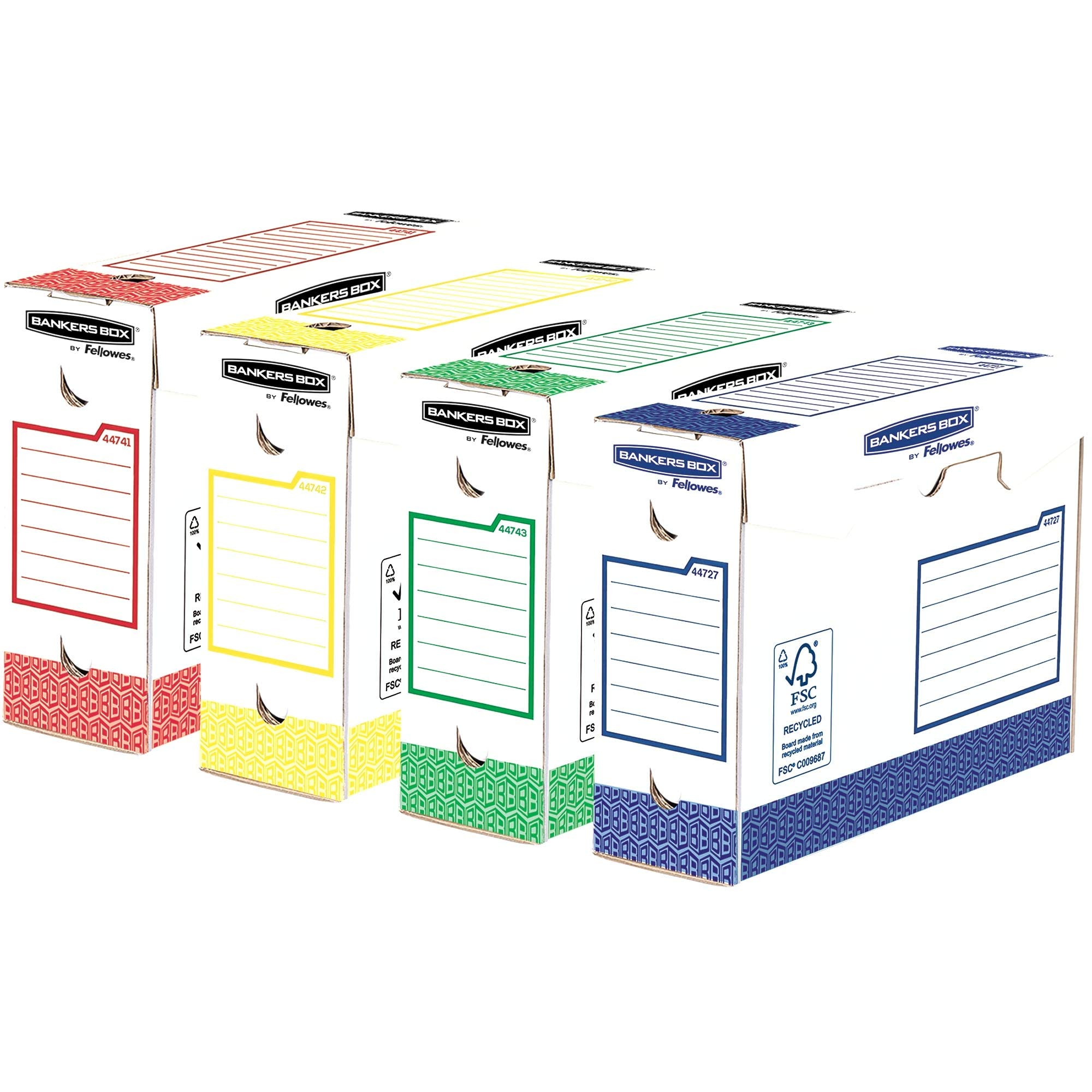 Bankers Box 4474501 Heavy Duty Archive Box A4+ 100 mm Pack of Eight Multi-Coloured L9.5 x H24.4 x L33 cm