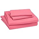 AmazonBasics Kid's Sheet Set - Soft, Easy-Wash Microfiber - Queen, Hot Pink