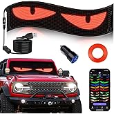 VDIKKS Synchronize Devil Eyes Light for Cars, 14.6”X3.6” Flex LED Display Screen Bluetooth APP Control DIY Text Animation Programmable LED Scrolling Sign for Car Windshields