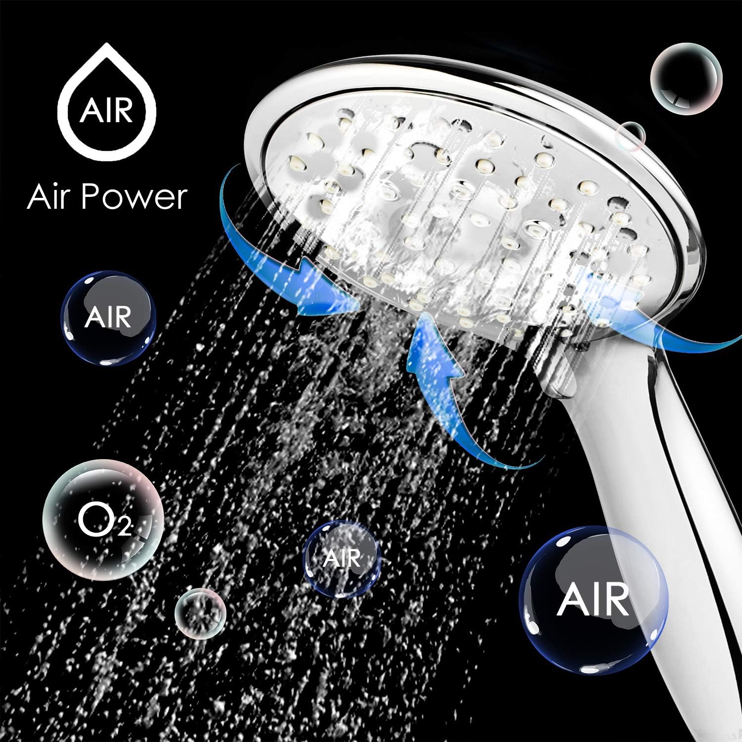 Spa Auxmir Duschkopf Chrome Handbrause Mit 3 5 Strahlarten Hochdruck Wassersparende Duschbrause Mit 100mm Durchmesser Fur Badezimmer Badausstattung Badaccessoires