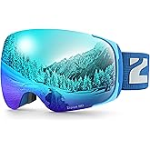 ZIONOR Ski Goggles, Z1 Zipon HD Lens Snow Snowboard Goggles for Men Women Adult
