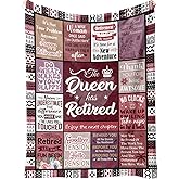 Pozetazas Retirement Gifts for Women, Retirement Blanket, Happy Retirement Gift for Woman, Ideas Retired Gifts for Her for Friends,Coworkers, Nurses,Teacher, Sister, Mom, 60”×50”