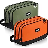 12" Small Tool Bag 2 Pack, Zipper Tool Pouch 2 Compartments, Utility ToolBag with Carrying Handle, Toolbox Organization, Screwdriver Storage Tool Box, Electrician Mechanic Men Dad Gifts, Orange/Green