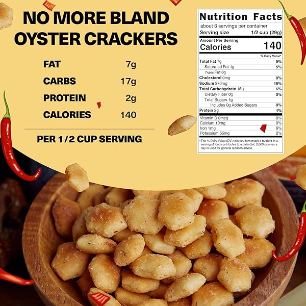 WICKED MINIS SOUP & OYSTER CRACKERS – SALTINE & SALTED FLAVORED MINI PUFFED SOUP, SAVORY SNACKING MIX, SEASONED CROUTONS SALAD TOPPERS, CRACKERS FOR CHILI 6OZ (CRUSHED RED PEPPER)
