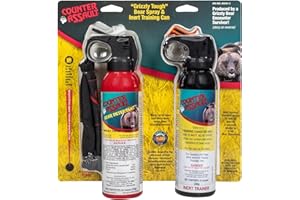 Counter Assault Bear Spray with Inert Training Canister - Bears, Mountain Lions, Coyotes - Long-Range 32ft Distance - Pepper Spray Safety Gear for Hiking & Camping Protection - 2% Capsaicin - 8.1 oz